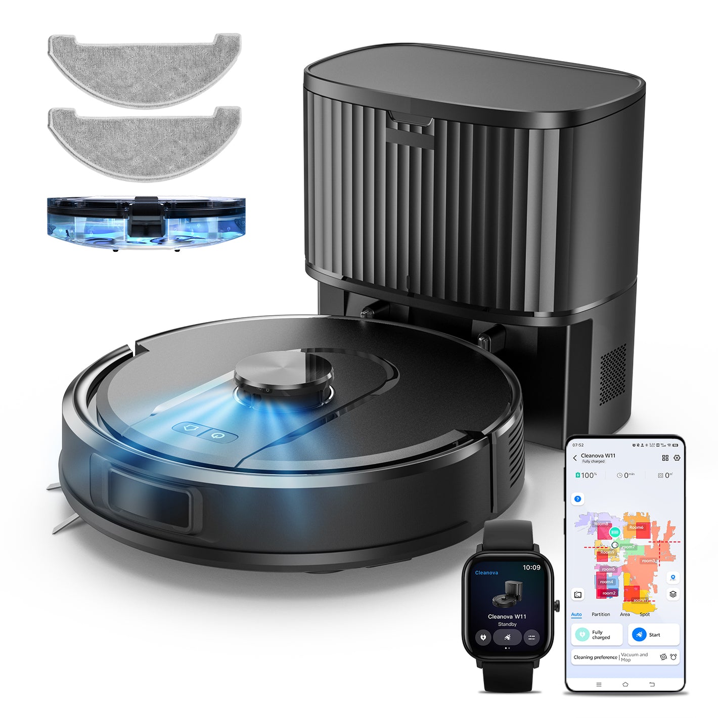Vactidy & Vexilar | Cleanova W11 Robot Aspirateur