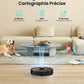 Robotic vacuum cleaner with LiDAR navigation technology in a living room setting.